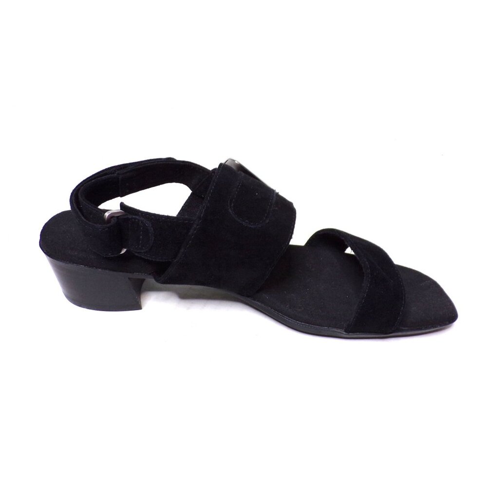 🆕MUNRO Ashlin Silver Buckle Block Heel Sandals Shoes Black 8.5 - Picture 9 of 10